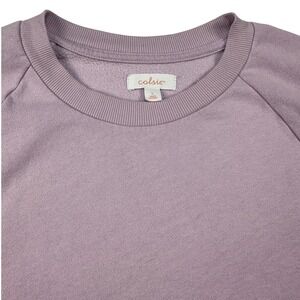 Colsie Womens Relaxed Fit Raglan Sleeve Sweatshirt Purple Large Crew Neck Fleece